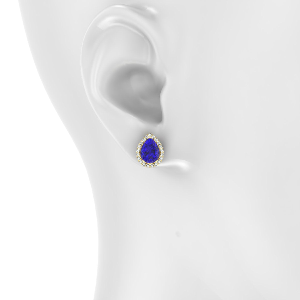 Solar | 18k Yellow Gold 8 x 6 mm Pear Tanzanite Earrings