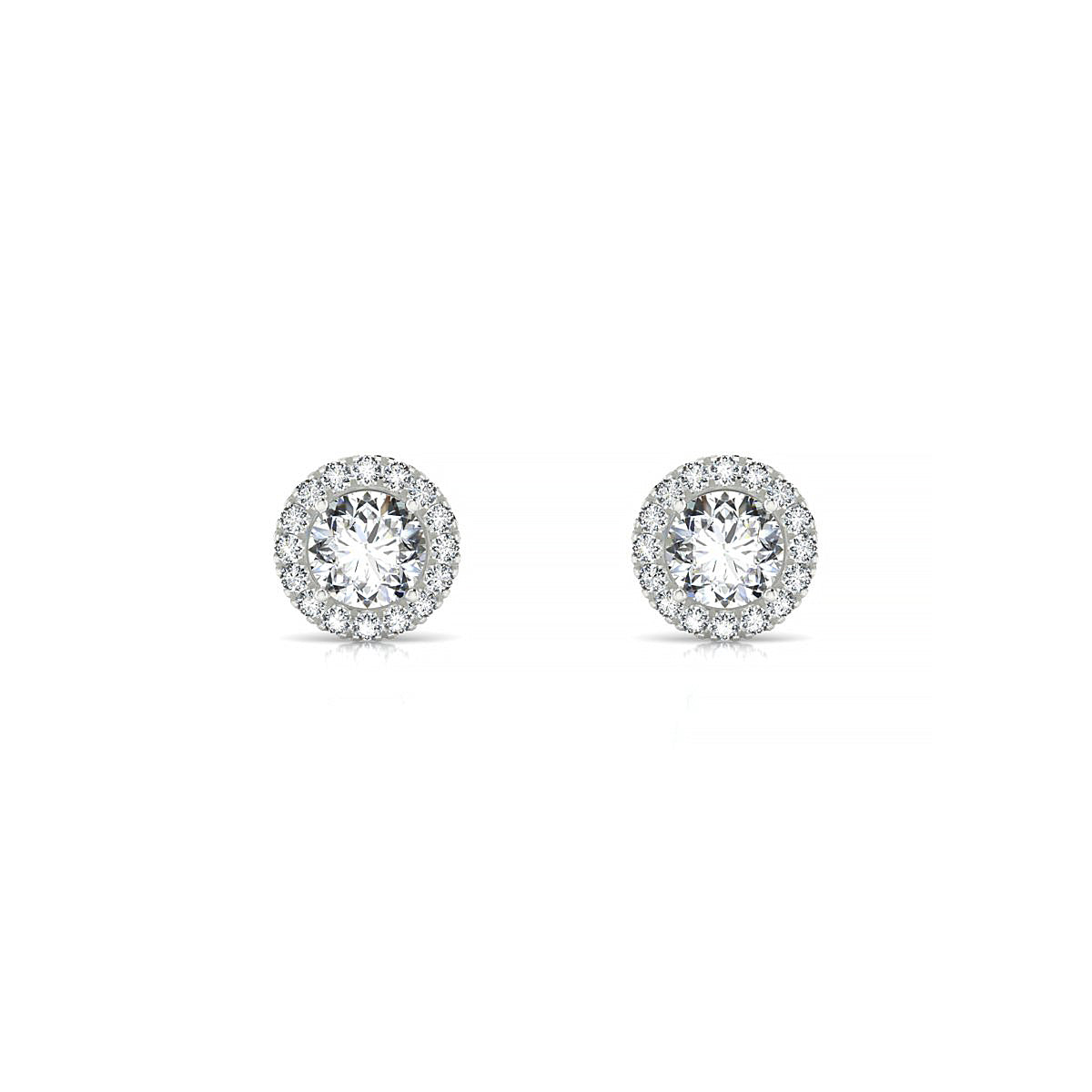 Solar | 18k White Gold 4.2 mm Round Diamond Earrings