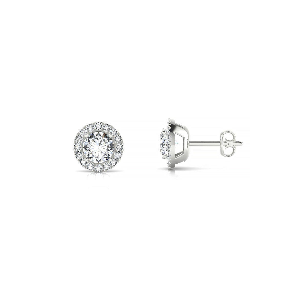 Solar | 18k White Gold 4.2 mm Round Diamond Earrings