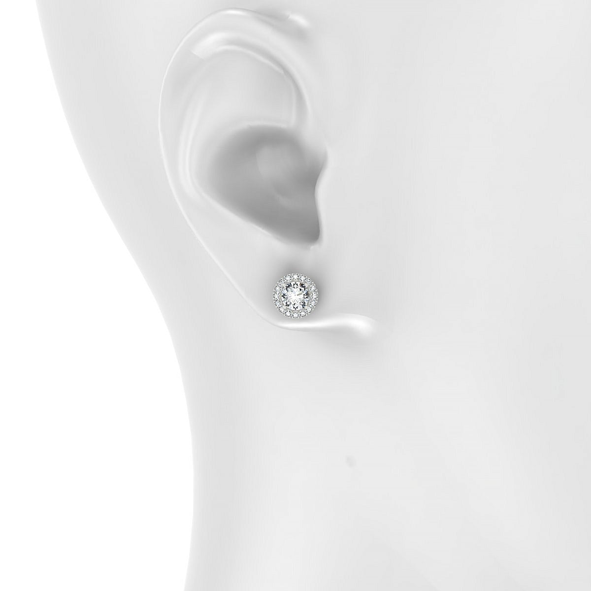 Solar | 18k White Gold 4.2 mm Round Diamond Earrings