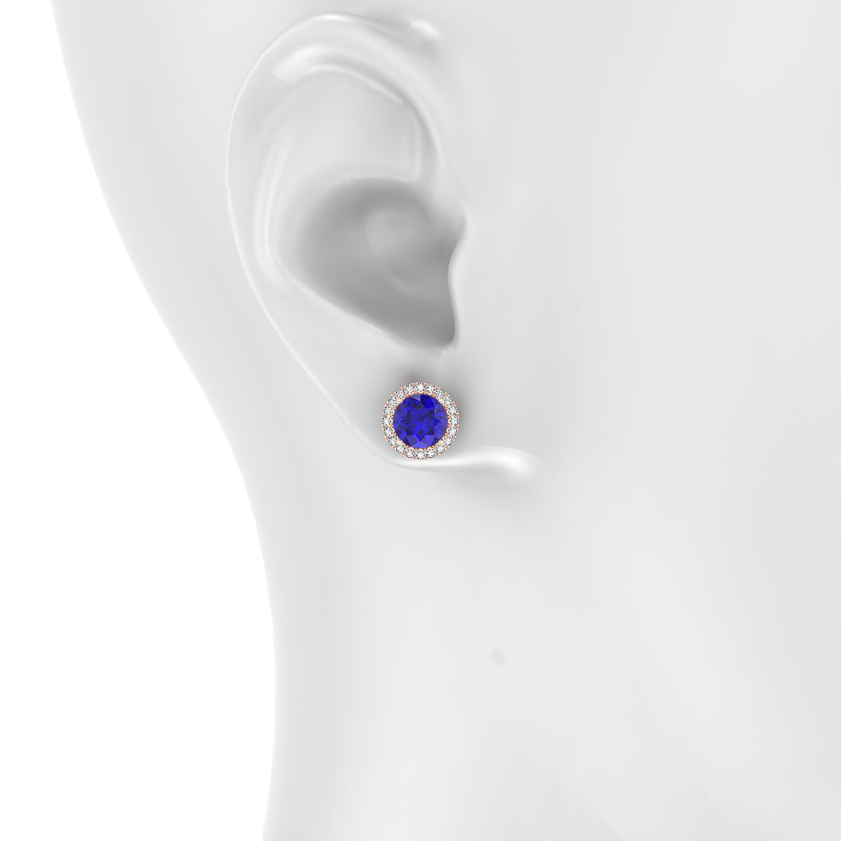 Solar | 18k Rose Gold 6 mm Round Tanzanite Earrings