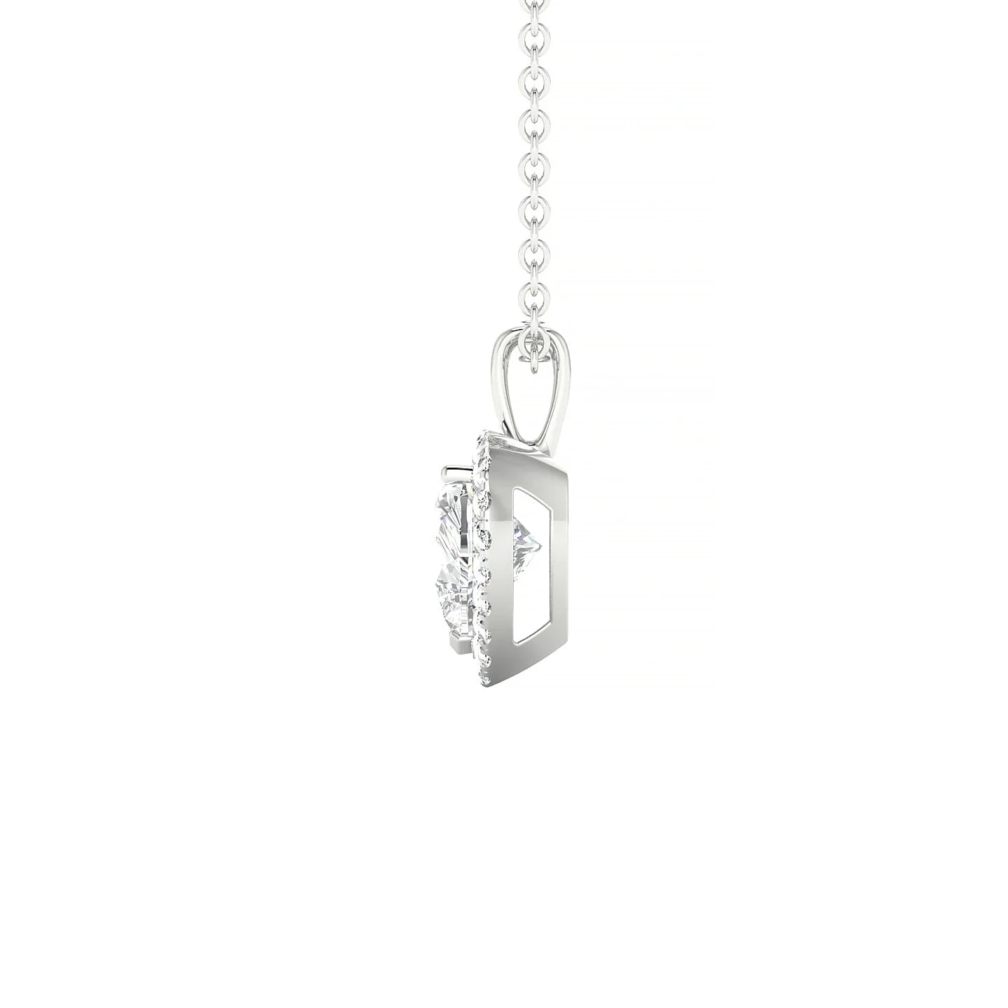 Solar | 18k White Gold 5.5 mm Heart Diamond Pendant