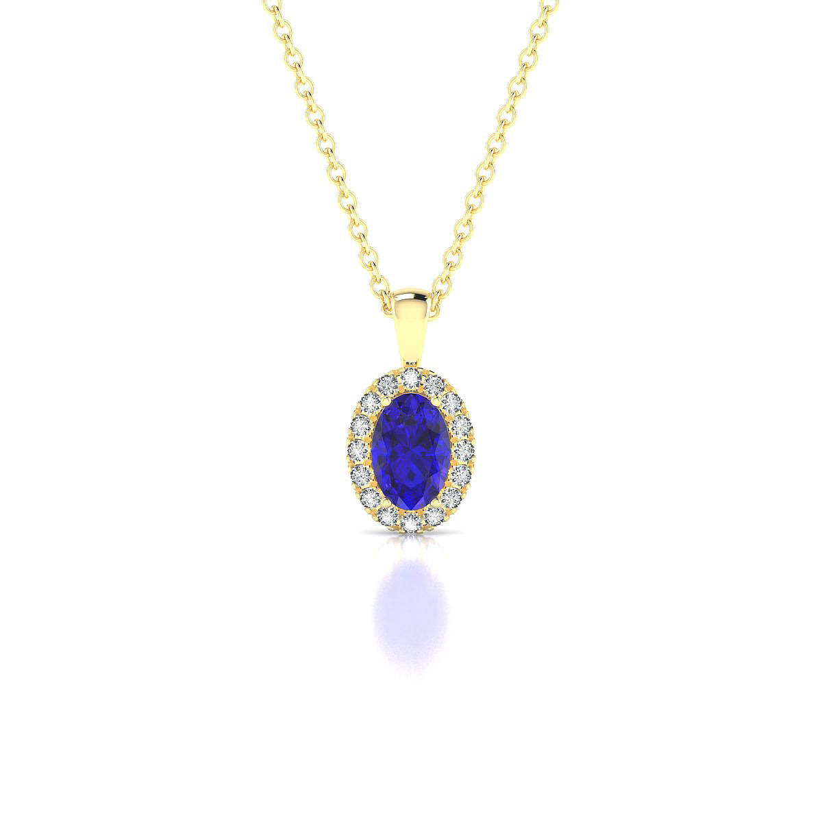 Solar | 18k Yellow Gold 6 x 4 mm Oval Tanzanite Pendant