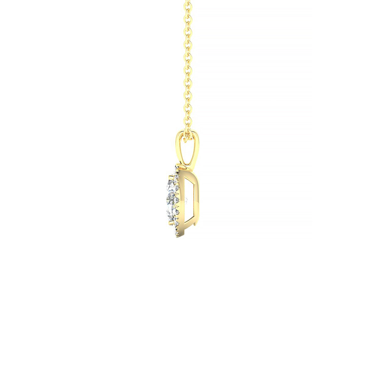 Solar | 18k Yellow Gold 6 x 4 mm Oval Diamond Pendant