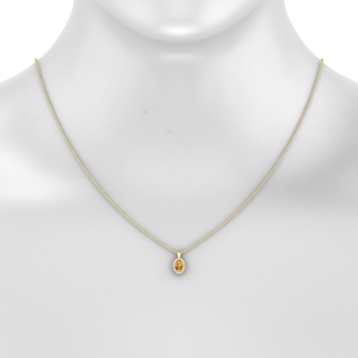 Solar | 18k Yellow Gold 6 x 4 mm Oval Citrine Pendant