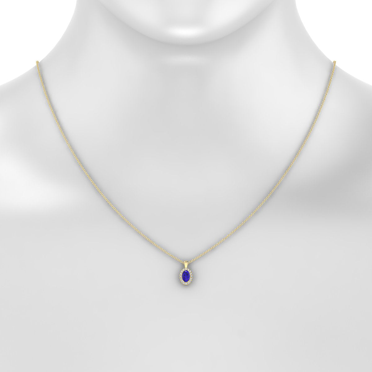 Solar | 18k Yellow Gold 6 x 4 mm Oval Tanzanite Pendant