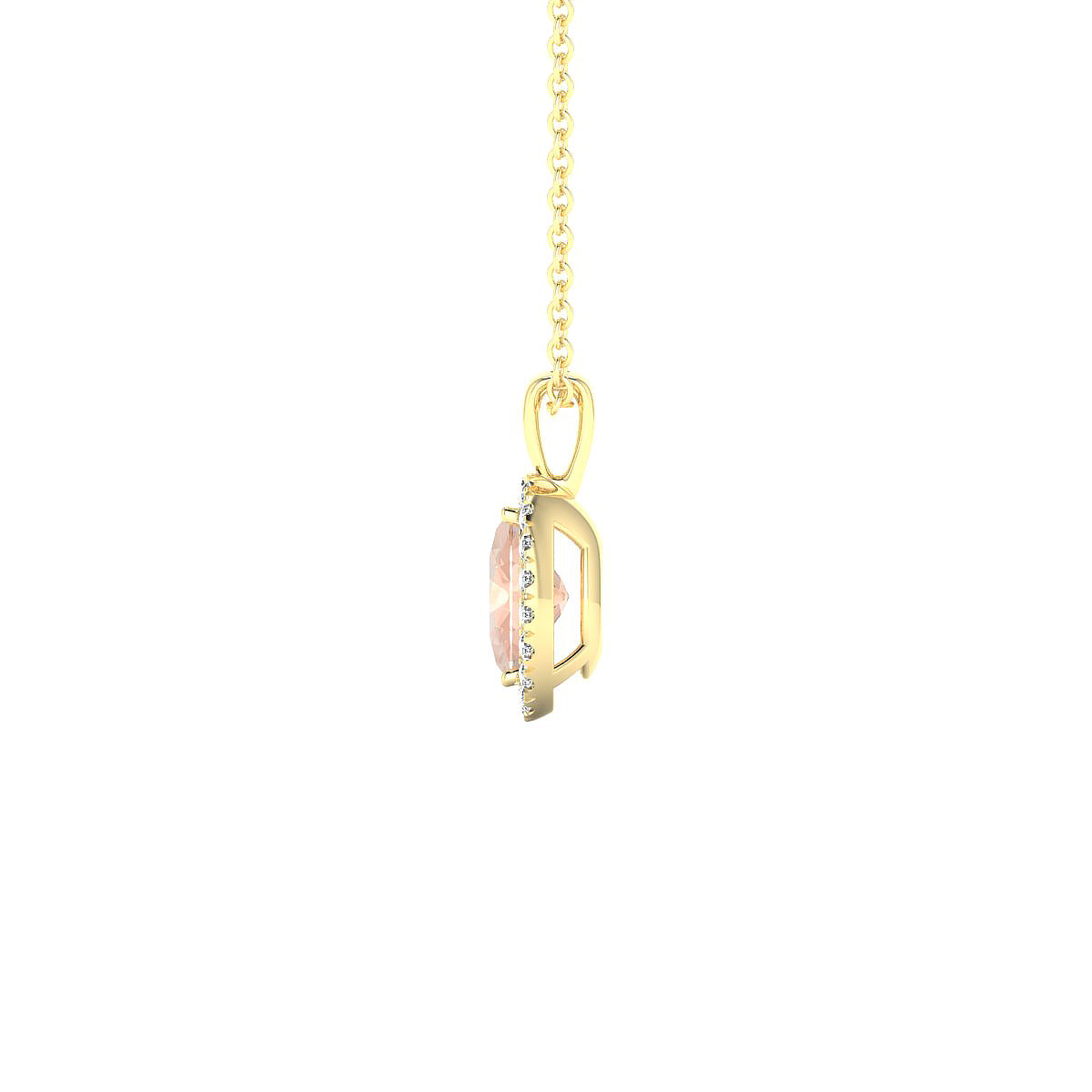 Solar | 18k Yellow Gold 7 x 5 mm Oval Morganite Pendant