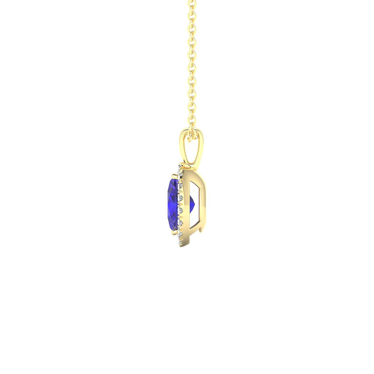 Solar | 18k Yellow Gold 7 x 5 mm Oval Tanzanite Pendant