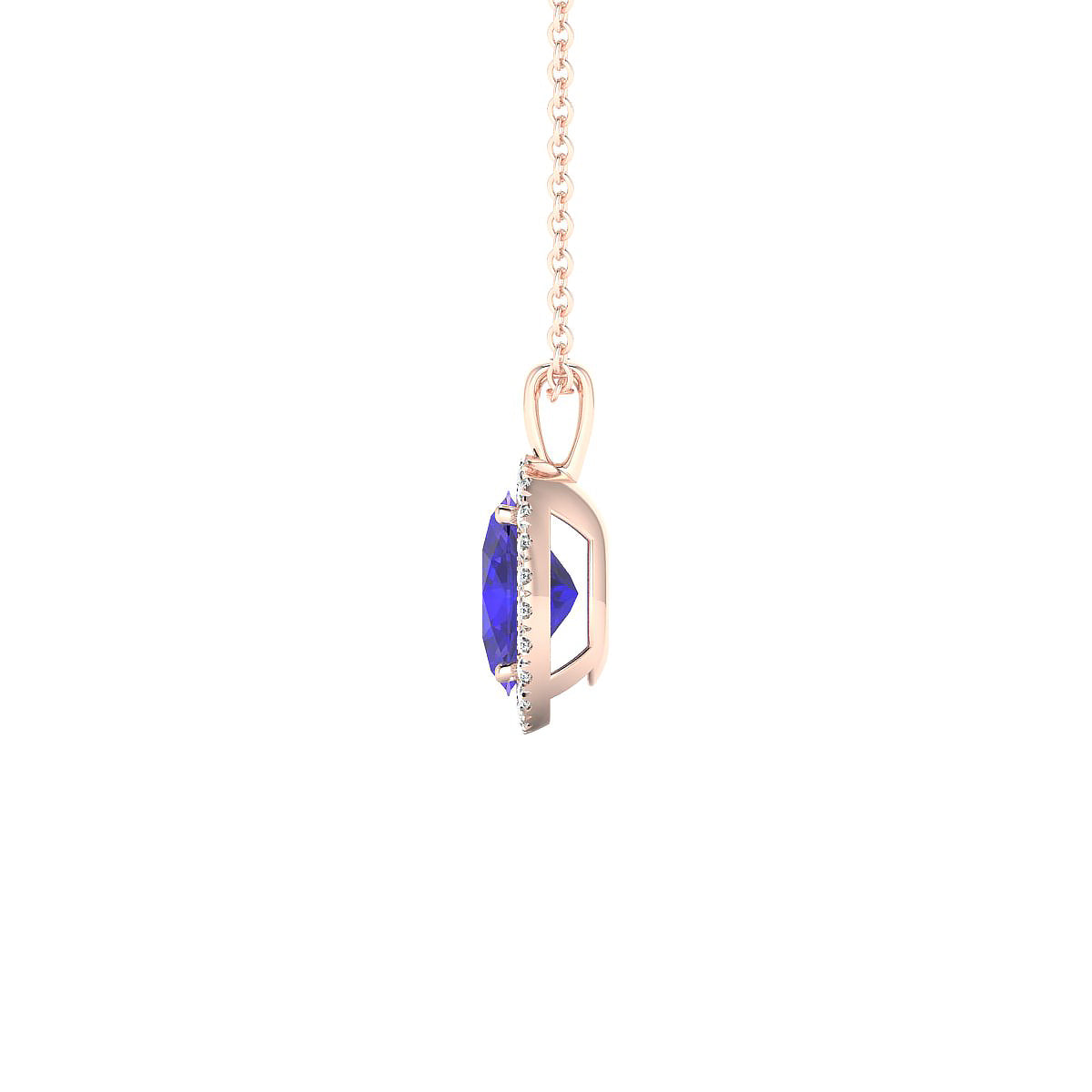 Solar | 18k Rose Gold 8 x 6 mm Oval Tanzanite Pendant