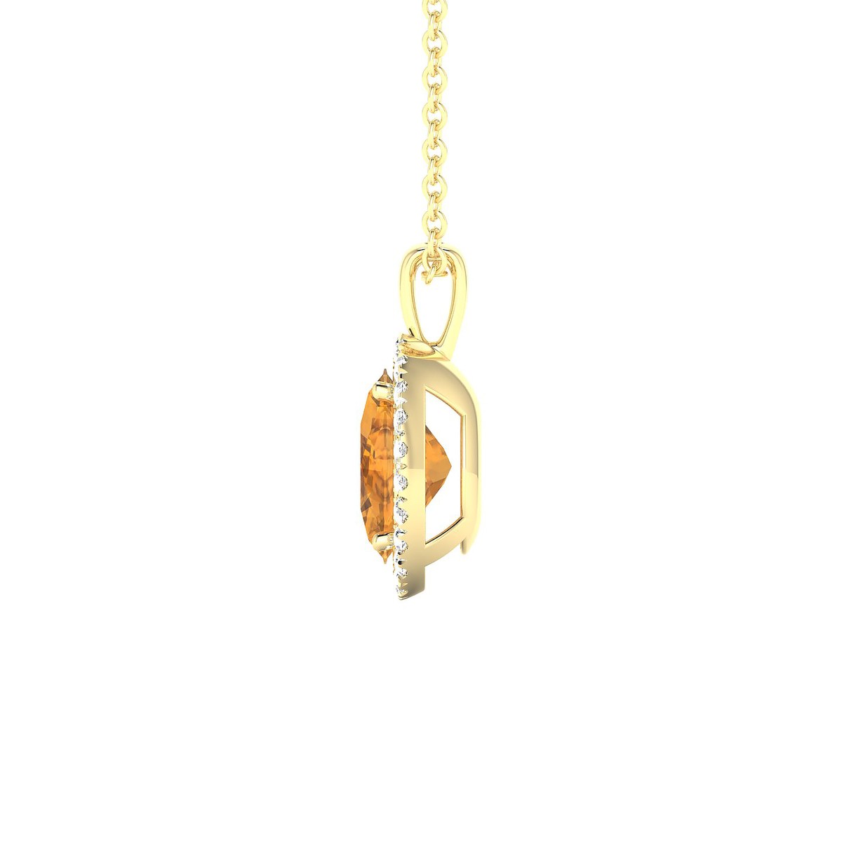 Solar | 18k Yellow Gold 8 x 6 mm Oval Citrine Pendant