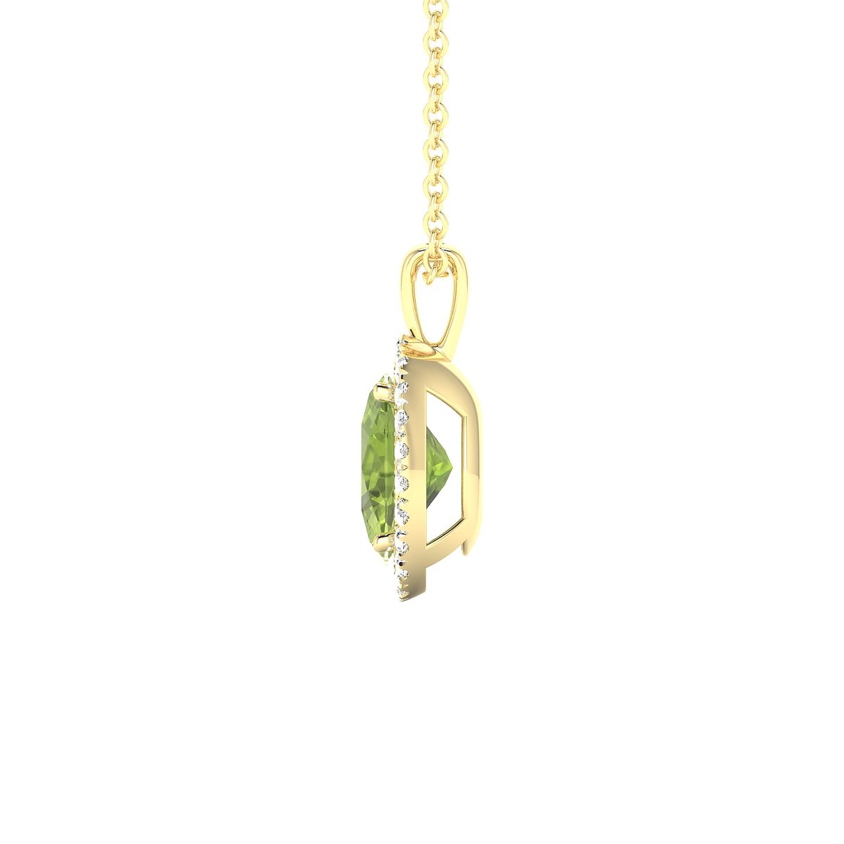 Solar | 18k Yellow Gold 8 x 6 mm Oval Peridot Pendant