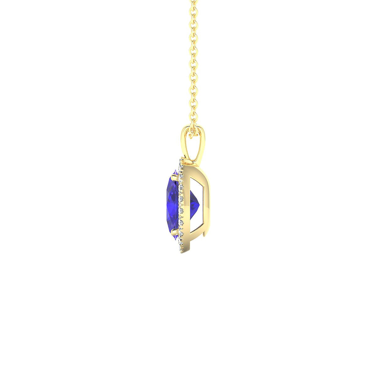 Solar | 18k Yellow Gold 8 x 6 mm Oval Tanzanite Pendant