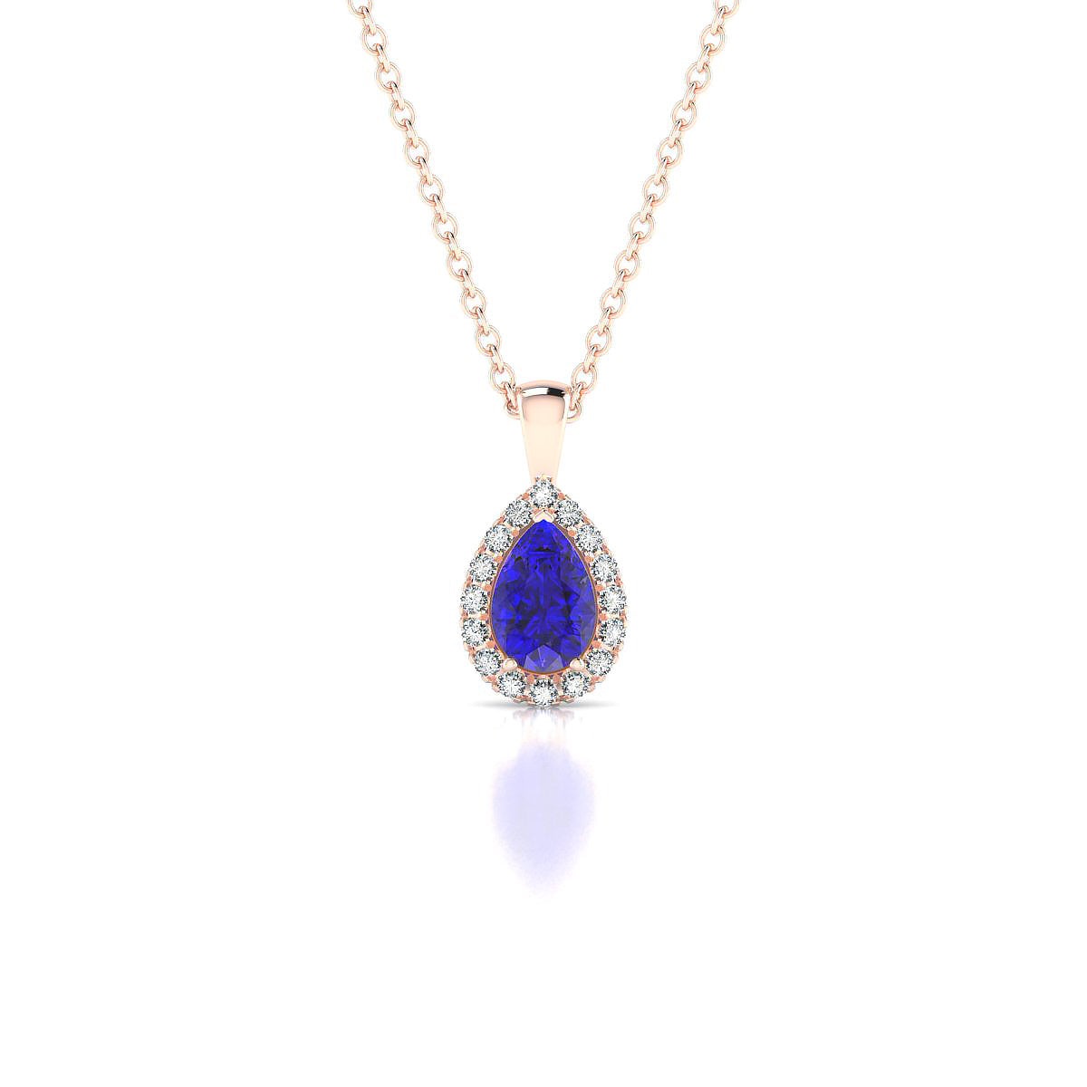 Solar | 18k Rose Gold 6 x 4 mm Pear Tanzanite Pendant