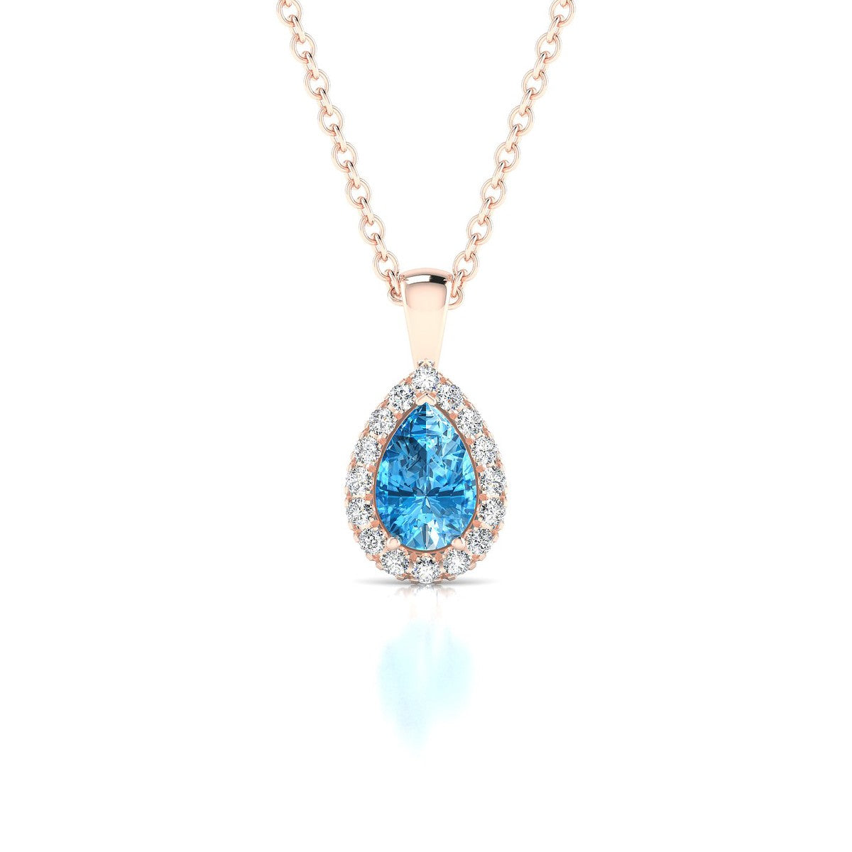Solar | 18k Rose Gold 6 x 4 mm Pear Topaz Pendant