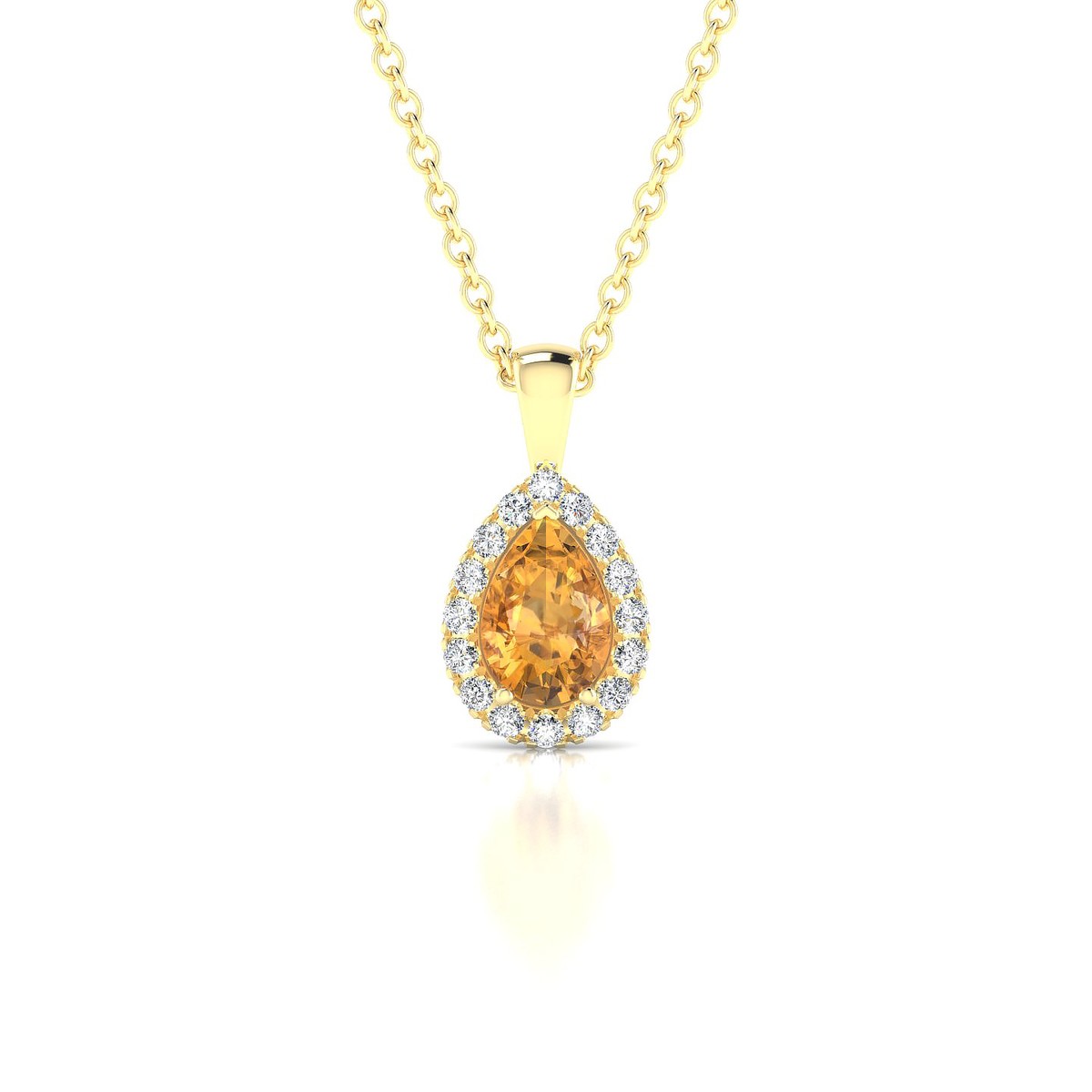 Solar | 18k Yellow Gold 6 x 4 mm Pear Citrine Pendant