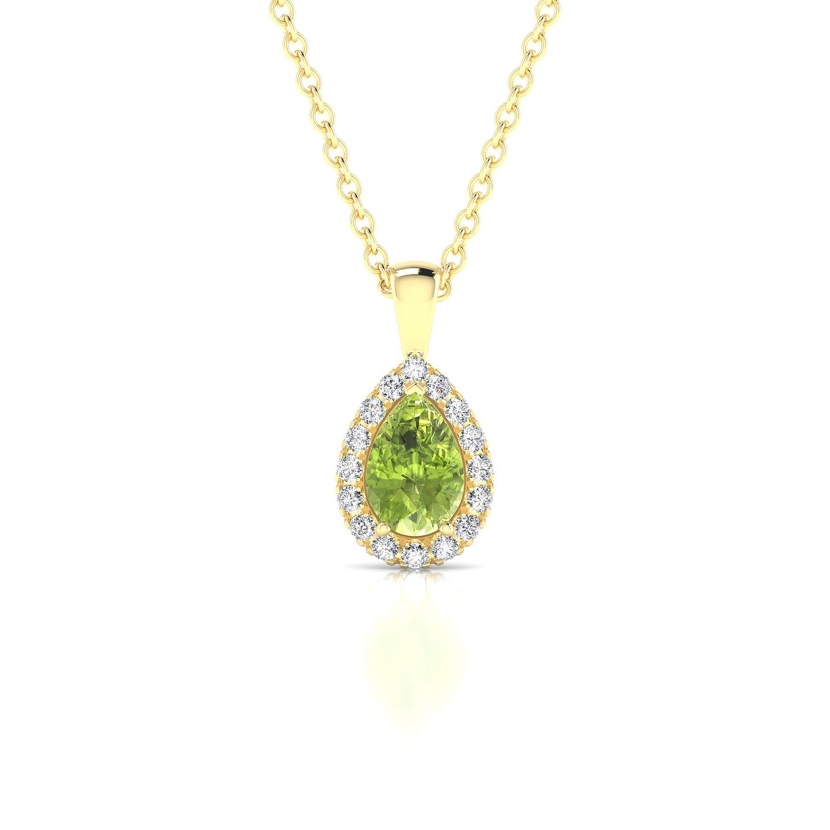 Solar | 18k Yellow Gold 6 x 4 mm Pear Peridot Pendant