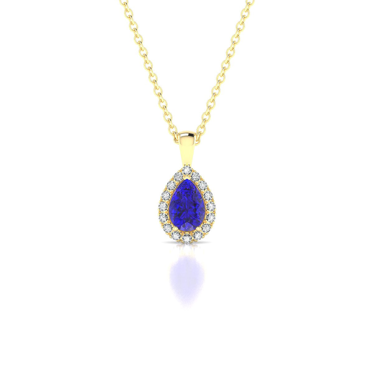 Solar | 18k Yellow Gold 6 x 4 mm Pear Tanzanite Pendant