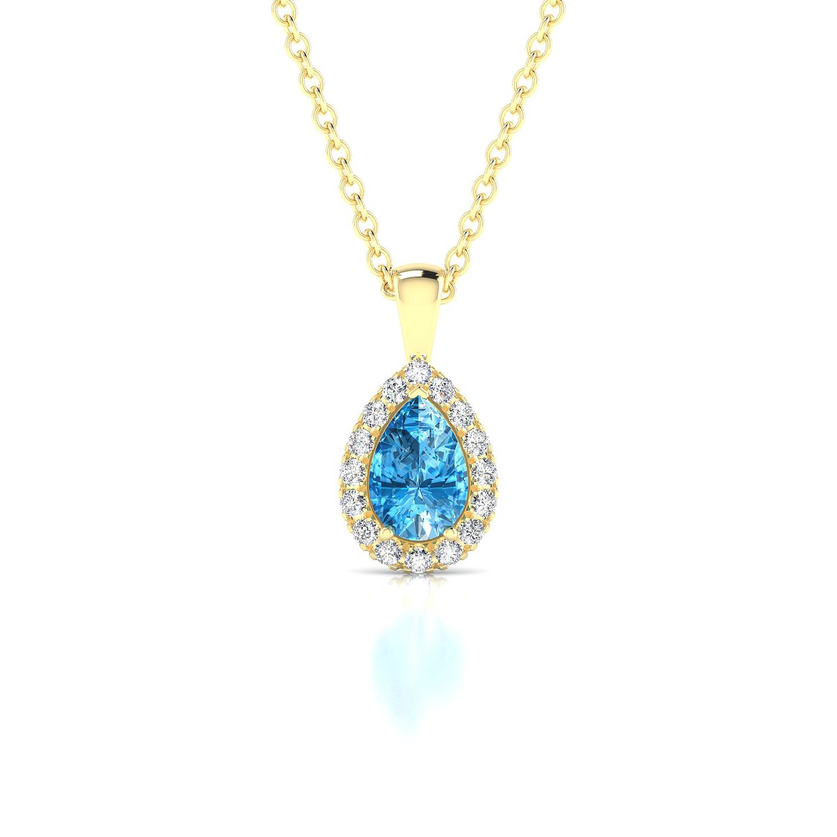 Solar | 18k Yellow Gold 6 x 4 mm Pear Topaz Pendant