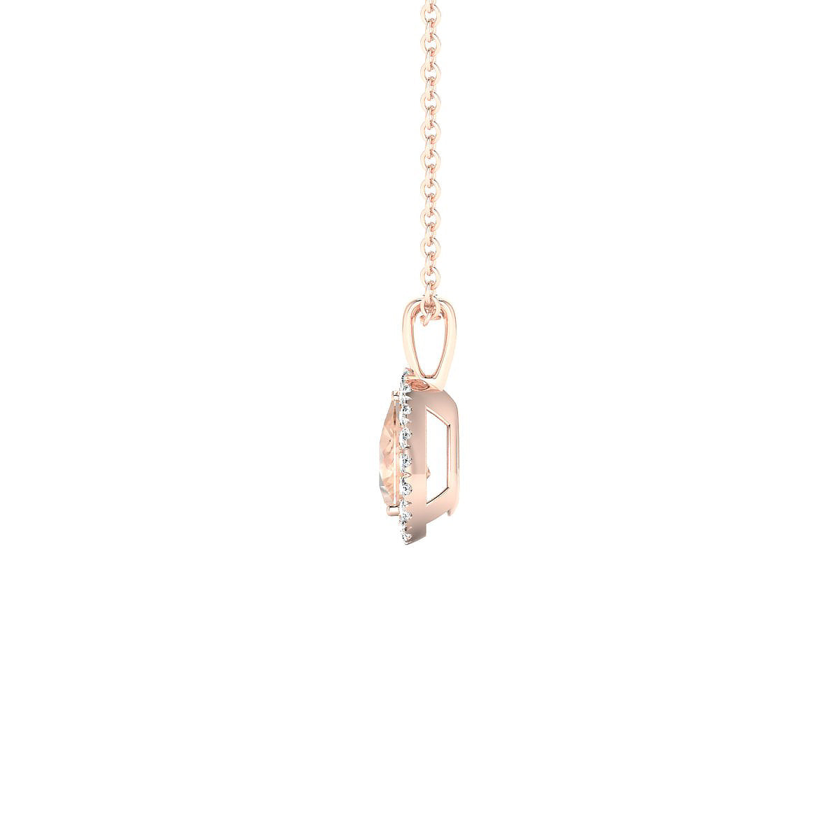 Solar | 18k Rose Gold 6 x 4 mm Pear Morganite Pendant