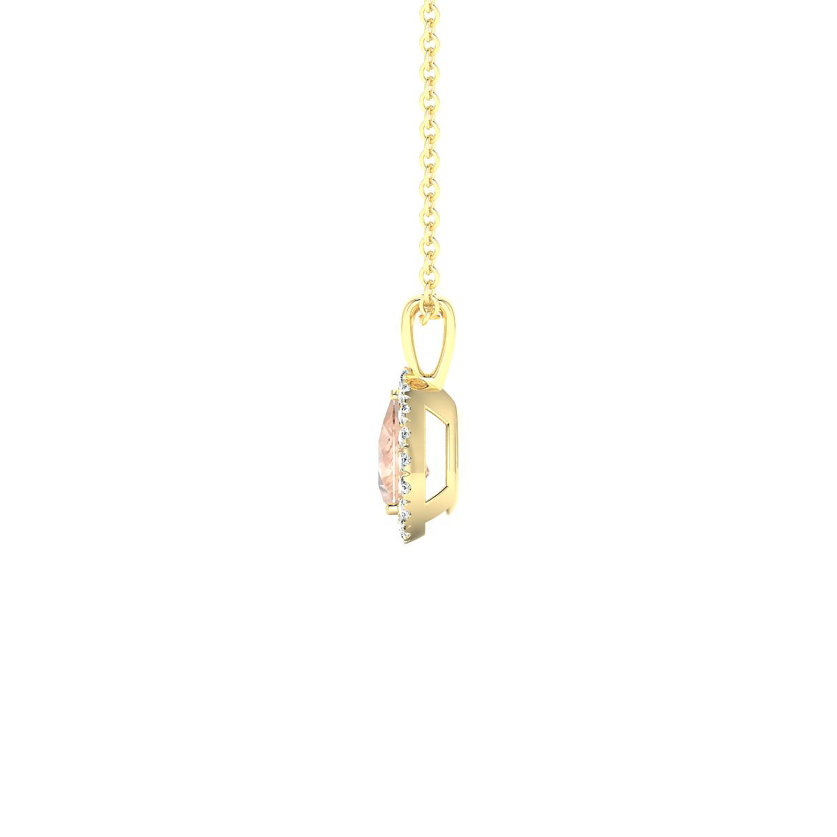 Solar | 18k Yellow Gold 6 x 4 mm Pear Morganite Pendant