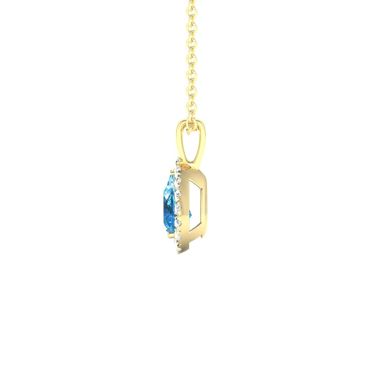 Solar | 18k Yellow Gold 6 x 4 mm Pear Topaz Pendant