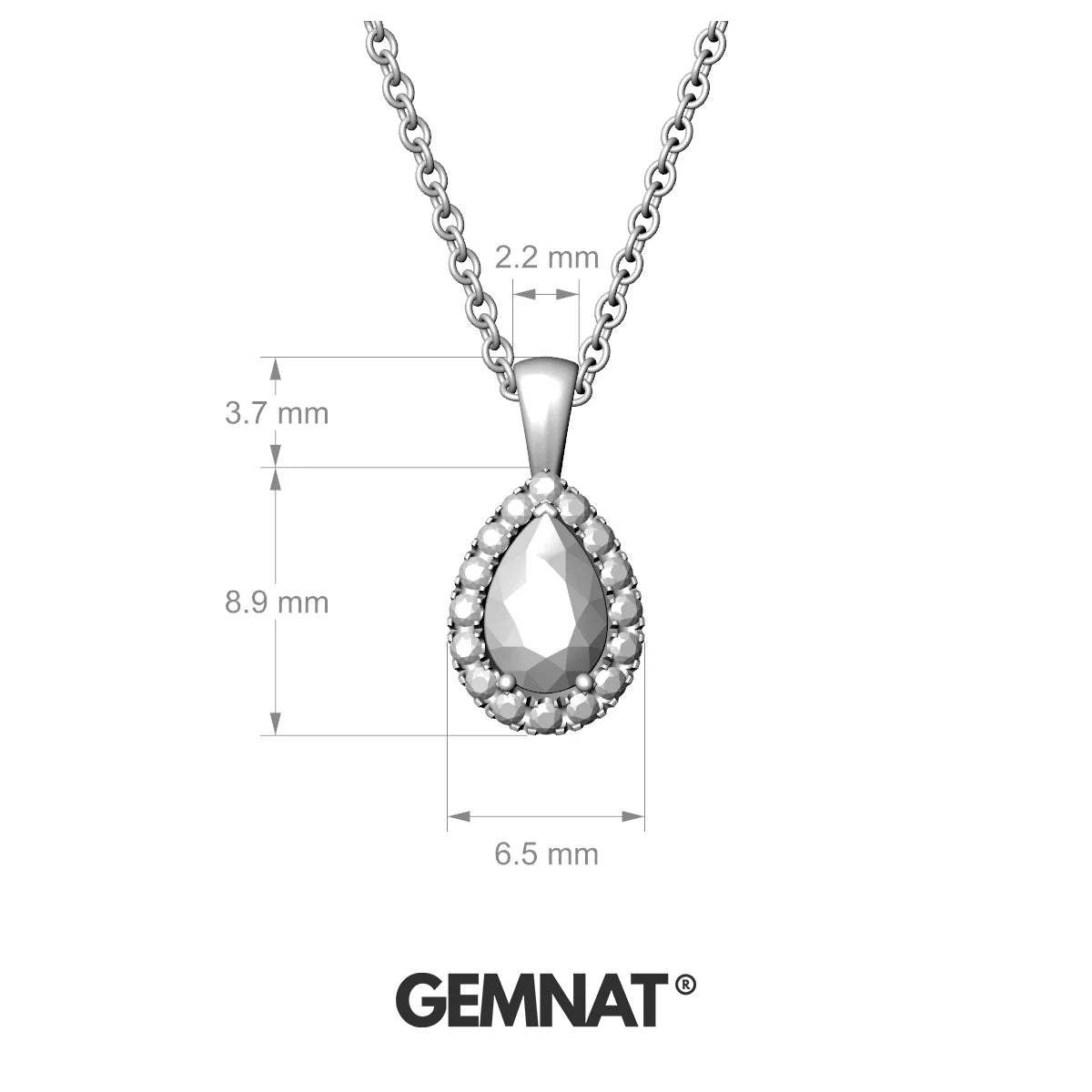 Solar | 18k Rose Gold 6 x 4 mm Pear Peridot Pendant