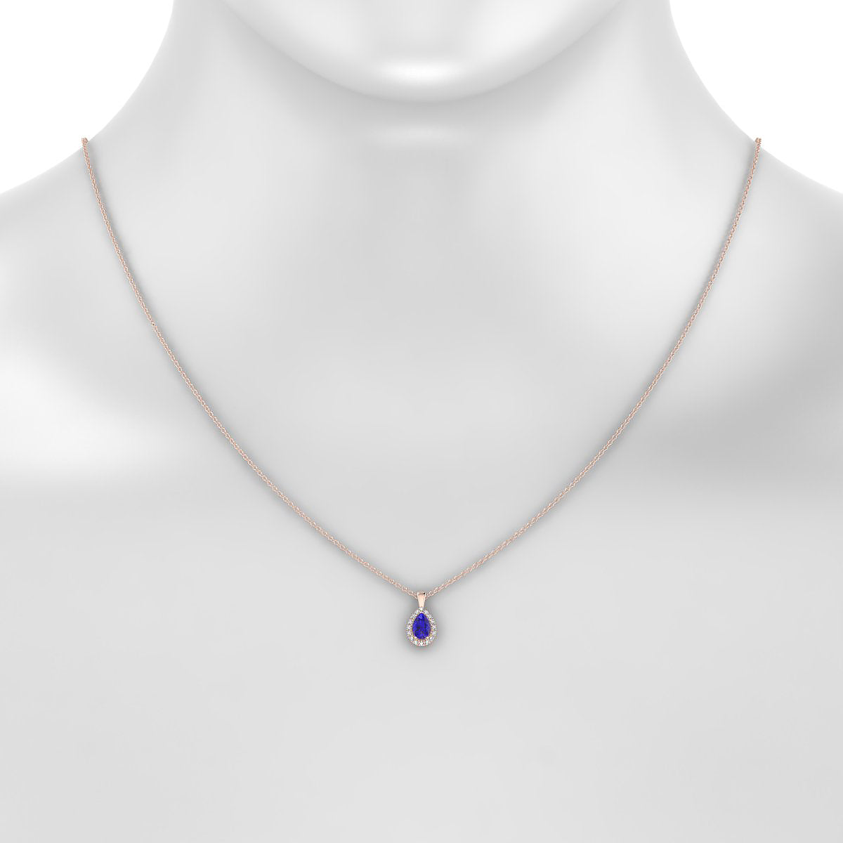 Solar | 18k Rose Gold 6 x 4 mm Pear Tanzanite Pendant