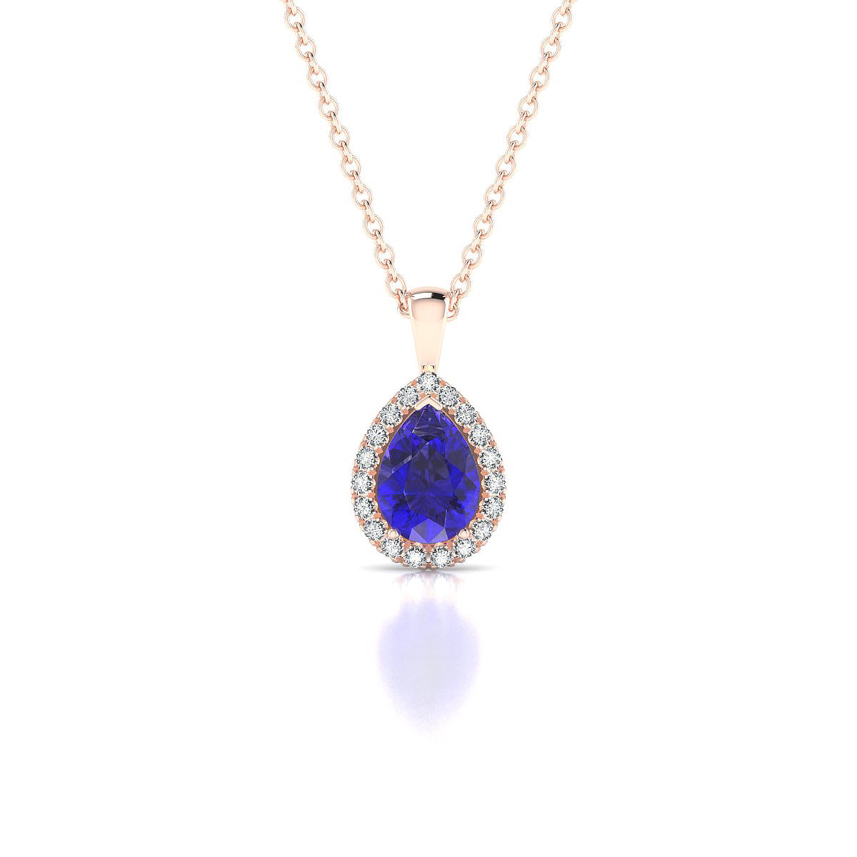 Solar | 18k Rose Gold 7 x 5 mm Pear Tanzanite Pendant