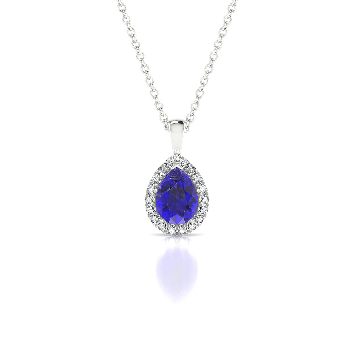Solar | 18k White Gold 7 x 5 mm Pear Tanzanite Pendant