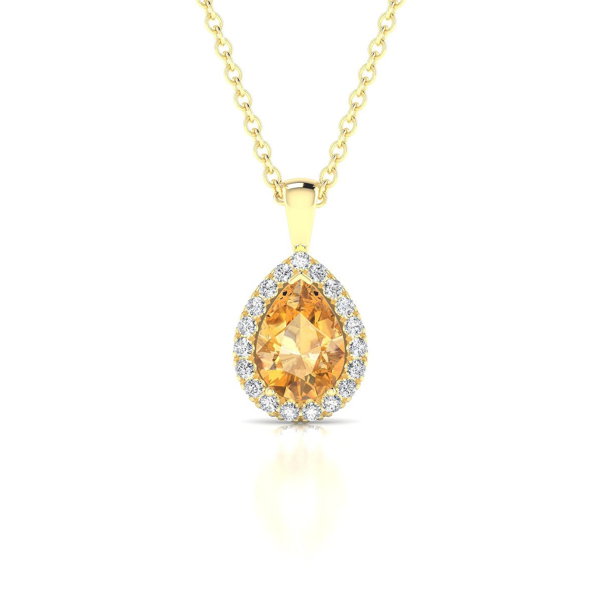 Solar | 18k Yellow Gold 7 x 5 mm Pear Citrine Pendant