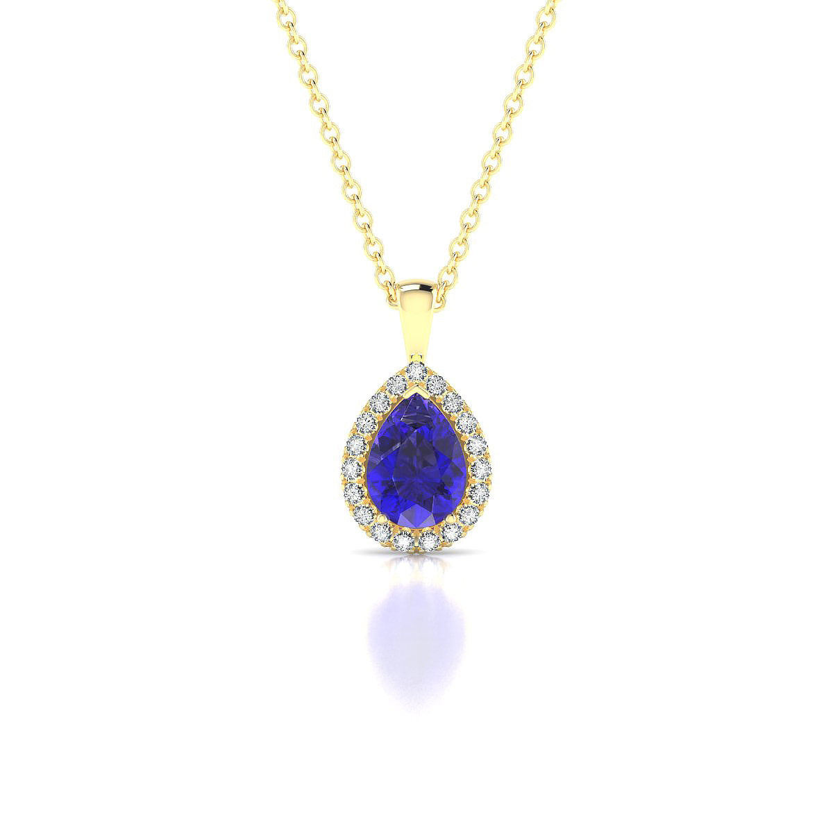 Solar | 18k Yellow Gold 7 x 5 mm Pear Tanzanite Pendant