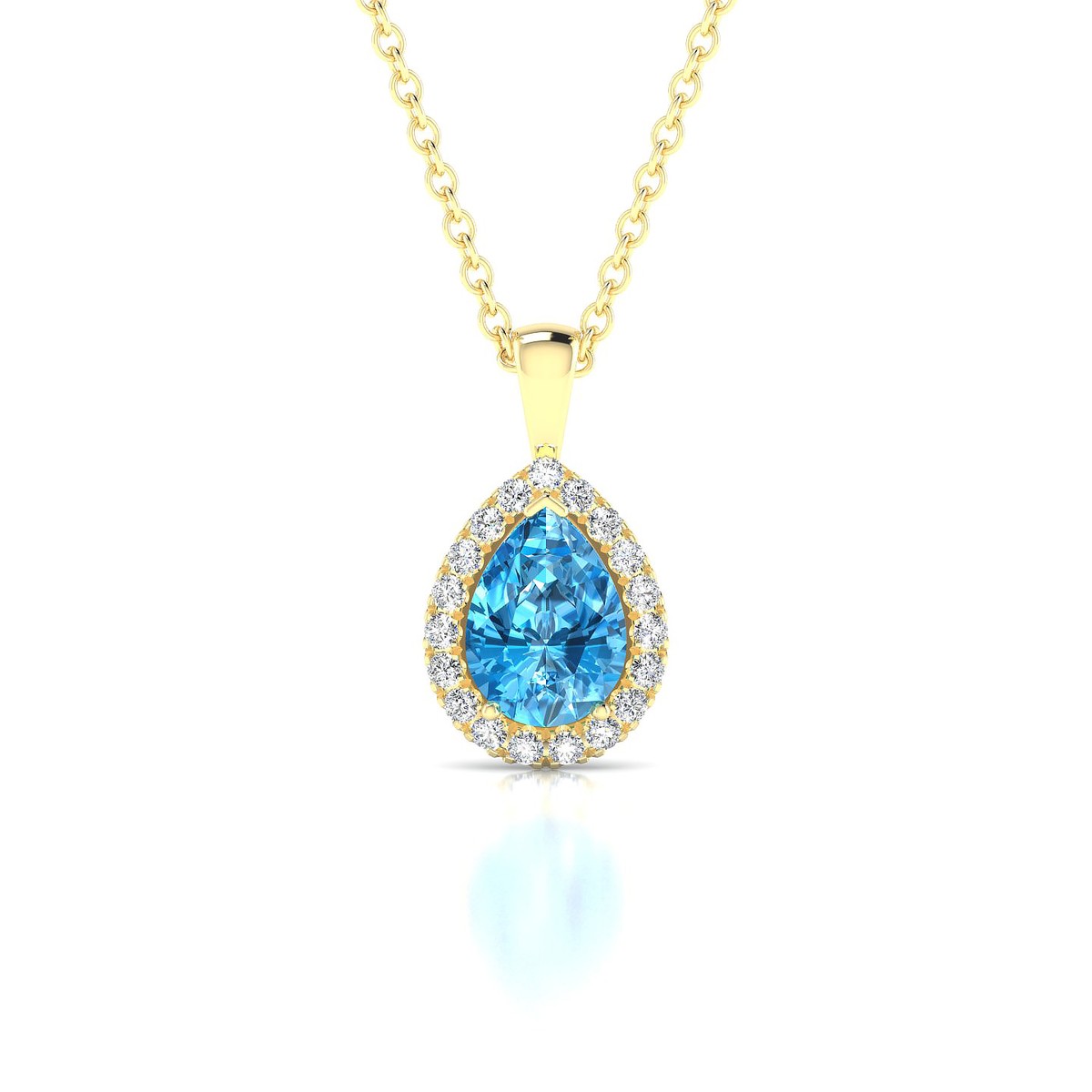 Solar | 18k Yellow Gold 7 x 5 mm Pear Topaz Pendant