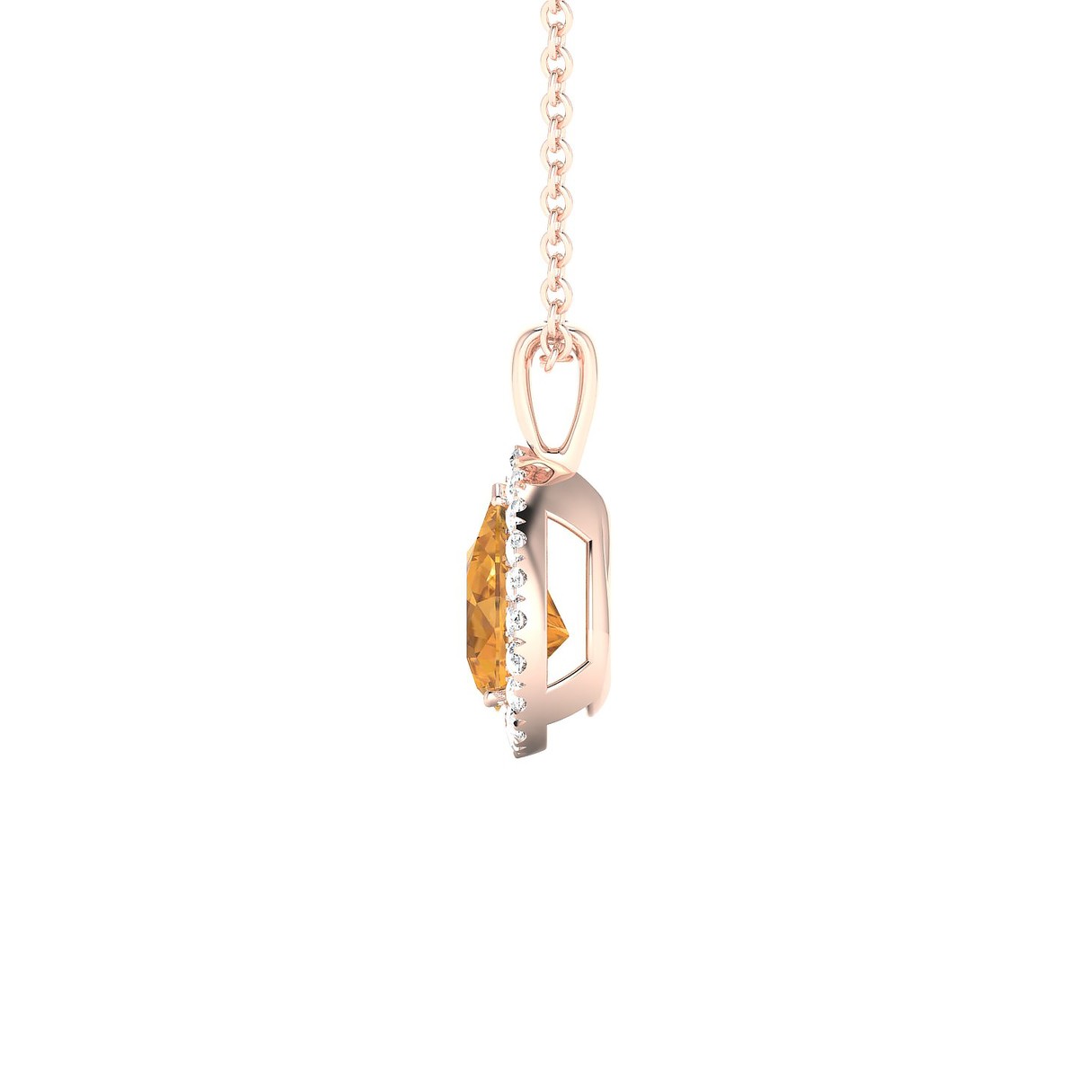 Solar | 18k Rose Gold 7 x 5 mm Pear Citrine Pendant