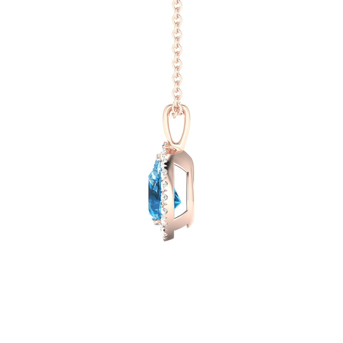 Solar | 18k Rose Gold 7 x 5 mm Pear Topaz Pendant