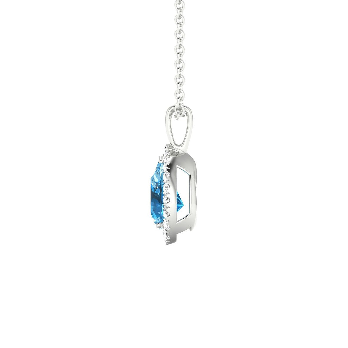 Solar | 18k White Gold 7 x 5 mm Pear Topaz Pendant