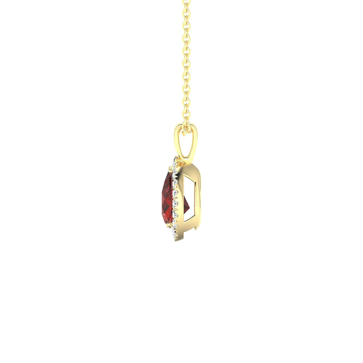 Solar | 18k Yellow Gold 7 x 5 mm Pear Garnet Pendant