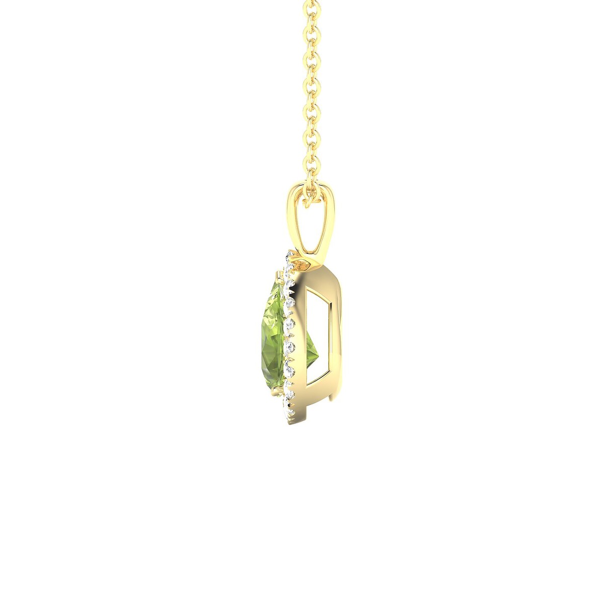 Solar | 18k Yellow Gold 7 x 5 mm Pear Peridot Pendant