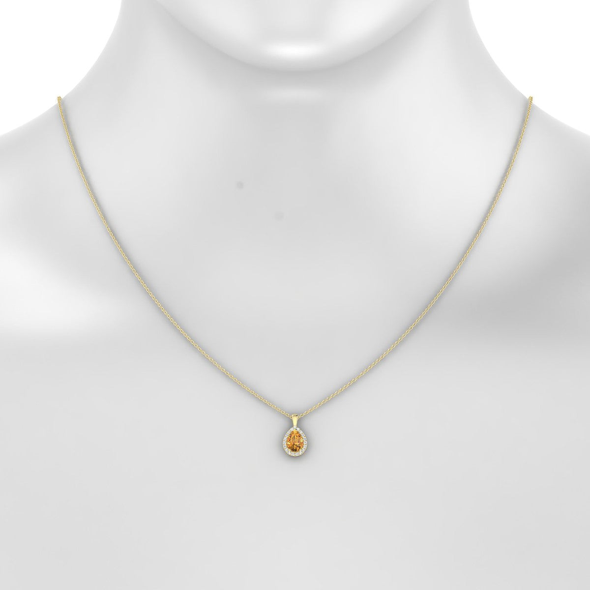 Solar | 18k Yellow Gold 7 x 5 mm Pear Citrine Pendant