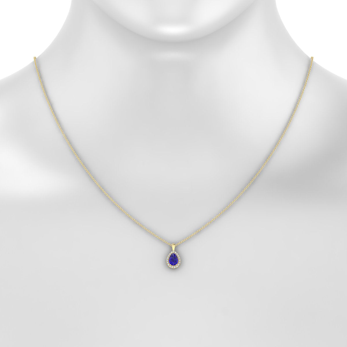 Solar | 18k Yellow Gold 7 x 5 mm Pear Tanzanite Pendant
