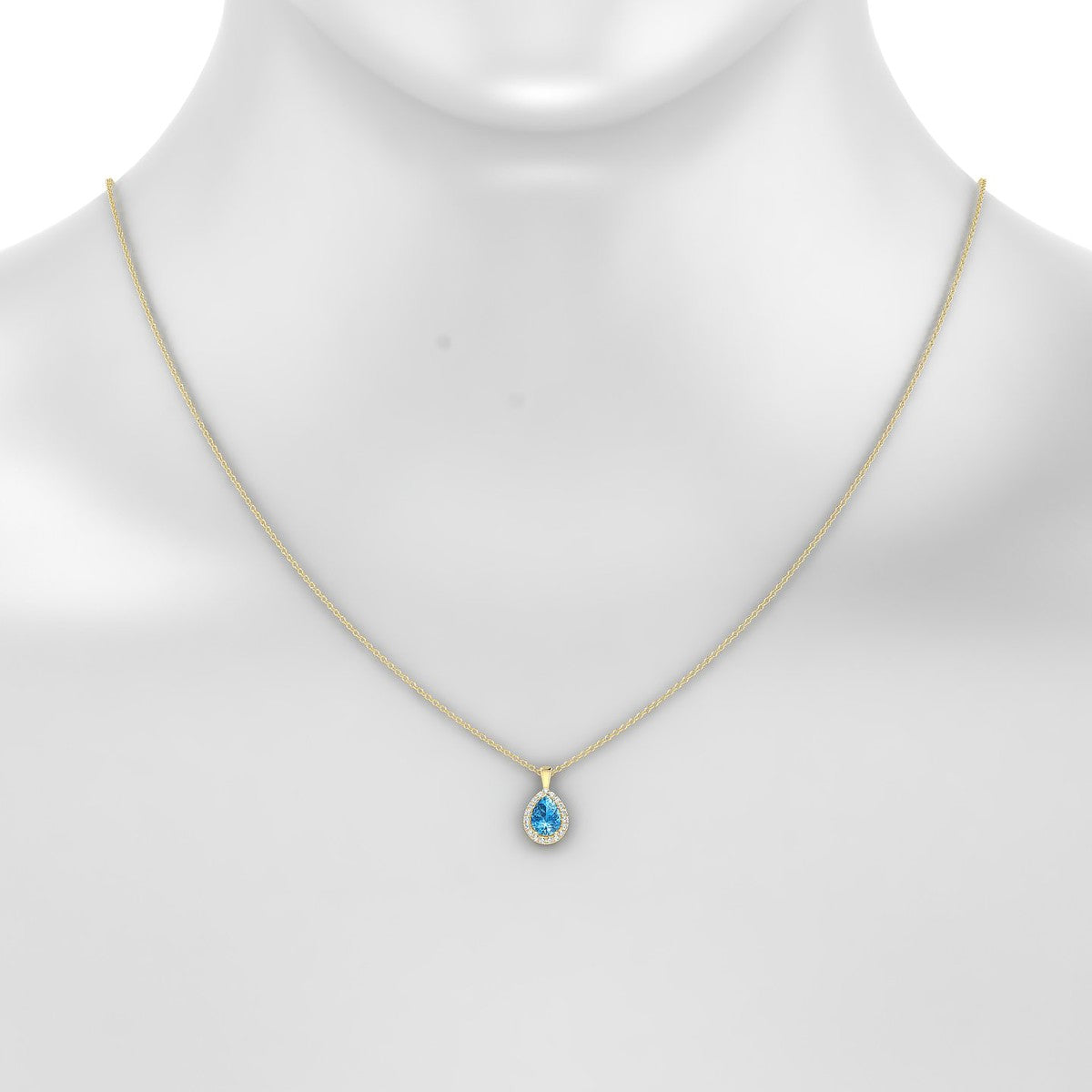Solar | 18k Yellow Gold 7 x 5 mm Pear Topaz Pendant