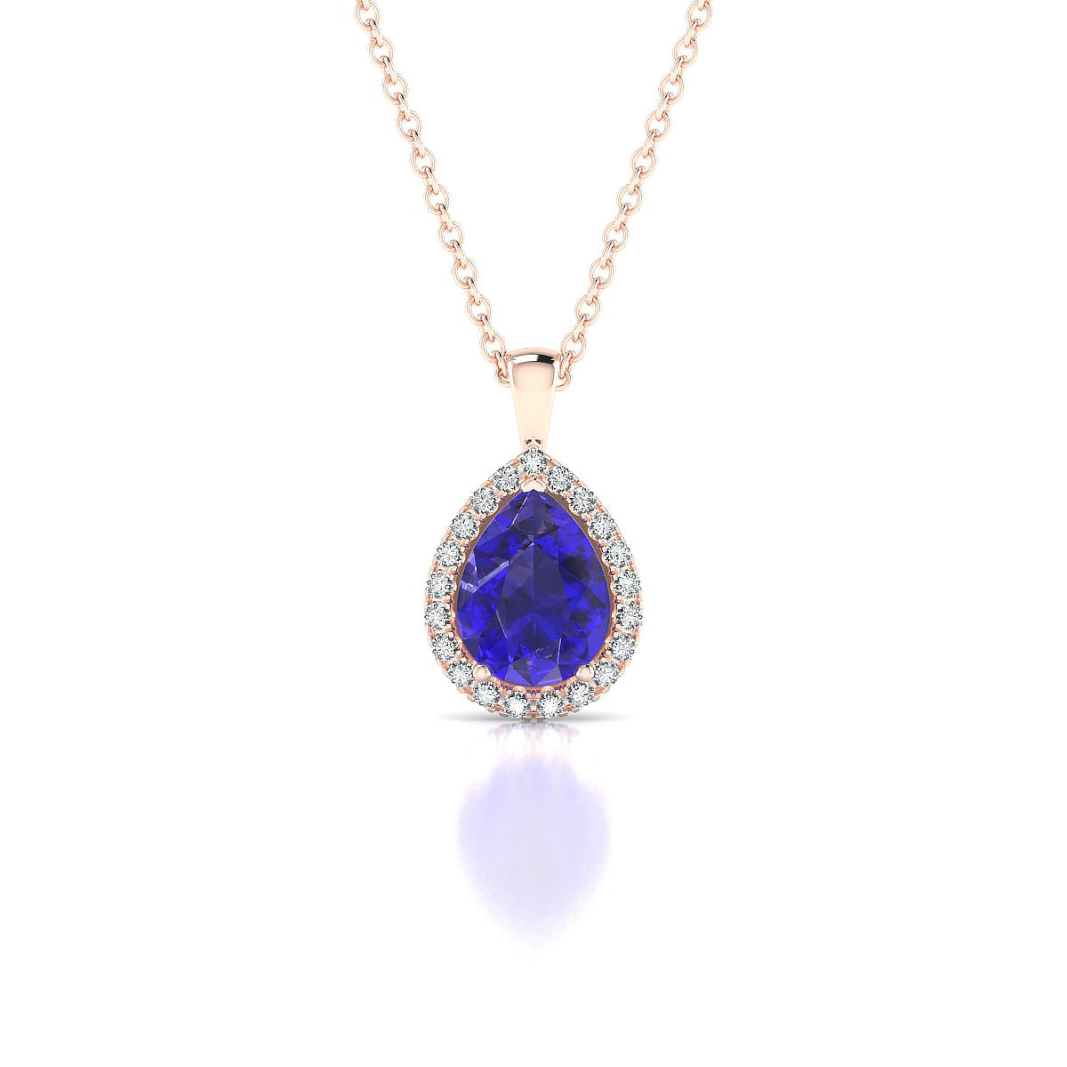 Solar | 18k Rose Gold 8 x 6 mm Pear Tanzanite Pendant