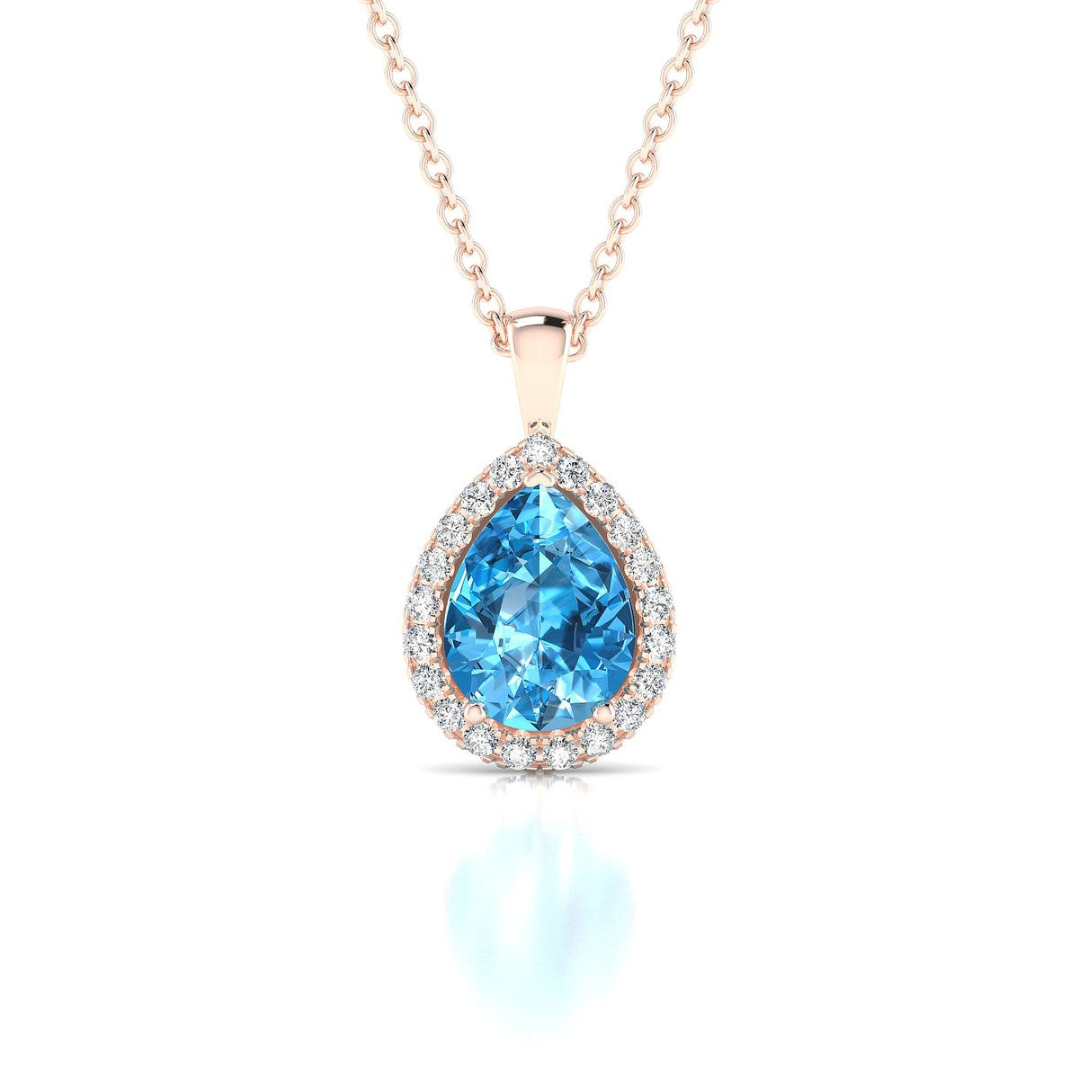 Solar | 18k Rose Gold 8 x 6 mm Pear Topaz Pendant