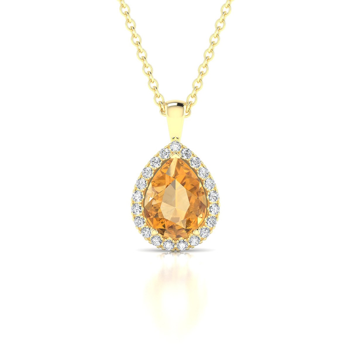 Solar | 18k Yellow Gold 8 x 6 mm Pear Citrine Pendant