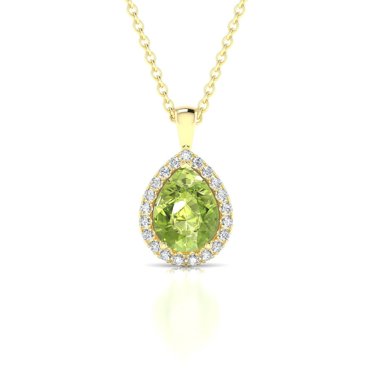 Solar | 18k Yellow Gold 8 x 6 mm Pear Peridot Pendant