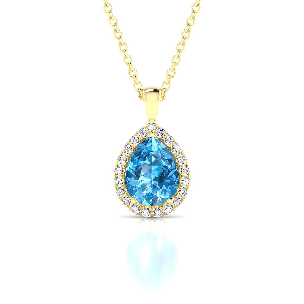 Solar | 18k Yellow Gold 8 x 6 mm Pear Topaz Pendant