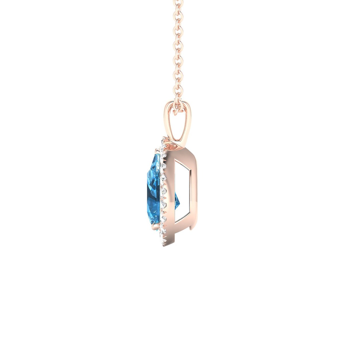 Solar | 18k Rose Gold 8 x 6 mm Pear Topaz Pendant