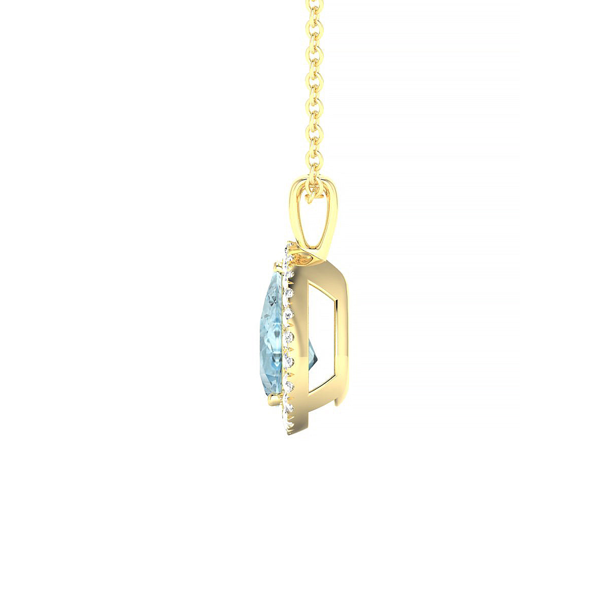 Solar | 18k Yellow Gold 8 x 6 mm Pear Aquamarine Pendant