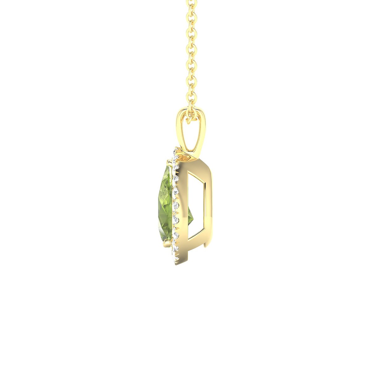 Solar | 18k Yellow Gold 8 x 6 mm Pear Peridot Pendant