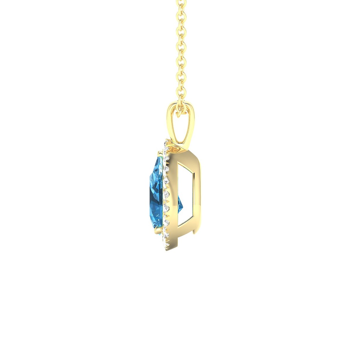 Solar | 18k Yellow Gold 8 x 6 mm Pear Topaz Pendant
