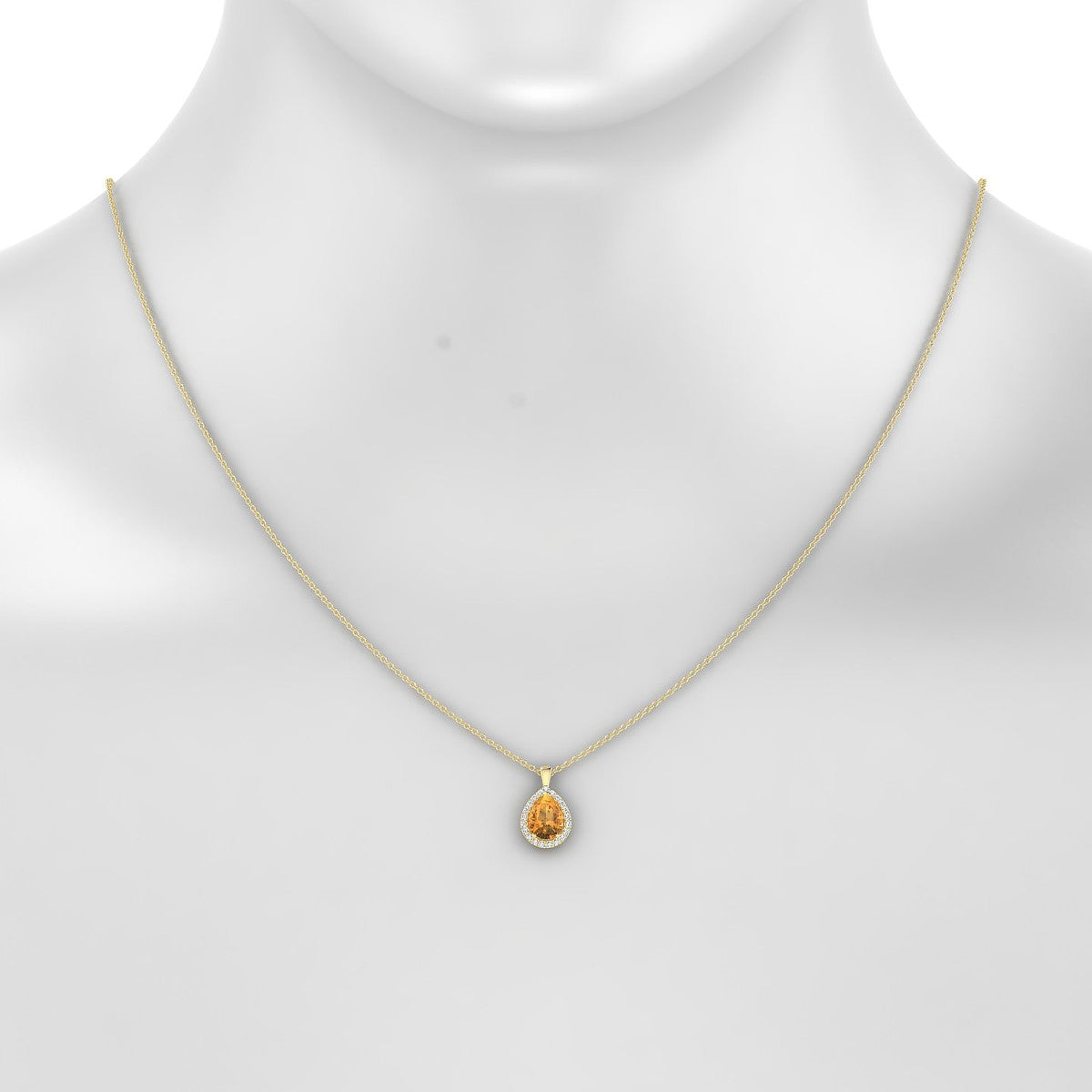 Solar | 18k Yellow Gold 8 x 6 mm Pear Citrine Pendant